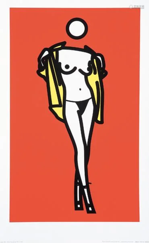 JULIAN OPIE - Woman taking off a man's shirt