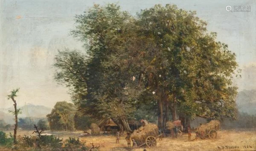 A. B. FFORDE Active around 1850 Landscape. 1884 Oil on