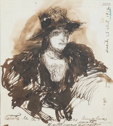 MARIANO BENLLIURE - Portrait of Lucrecia Arana?. 1917
