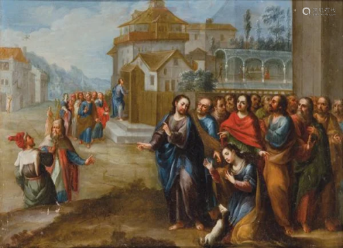 ATTRIBUTED TO JOSÉ DE PÁEZ - Jesus and the adulterous