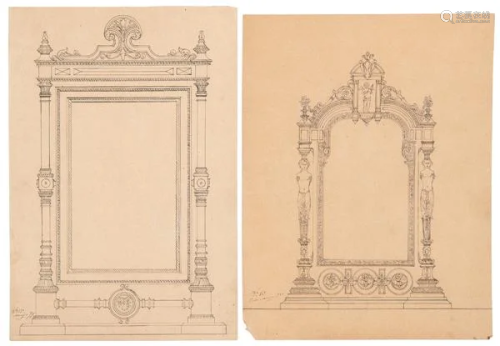 SPANISH SCHOOL 19 th century - Furniture designs for
