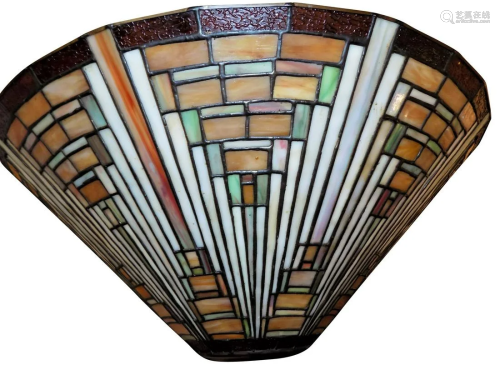 VINTAGE STAINED GLASS CHANDELIER
