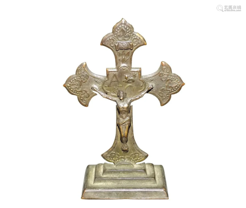 ANTIQUE MINIATURE BRONZE CROSS