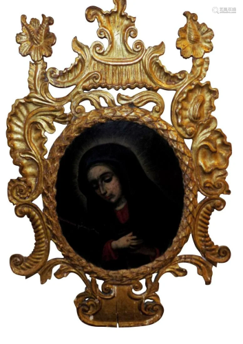 OIL PAINTING OF VIRGIN MARY