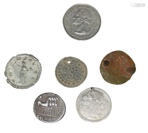 ASSORTED ANCIENT COINS, LOT OF 5