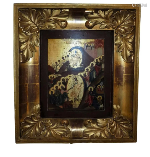 GILDED ANTIQUE RUSSIAN ICON