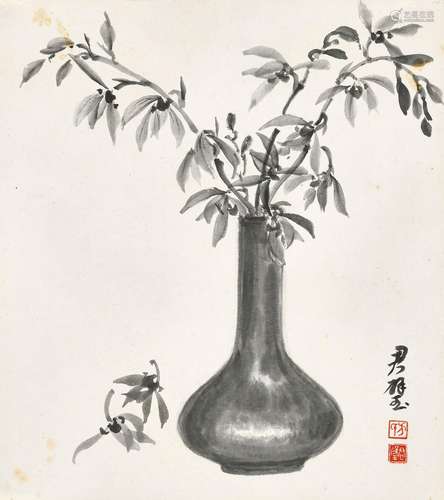 方君璧（1898-1986） 瓶兰 纸本 水墨