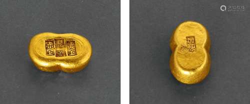 民国时期“天津物华 赤金 赤金”一两金锭一枚