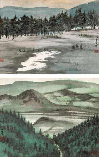 陈佩秋（1923-2020） 高山流水卷 手卷 设色纸本