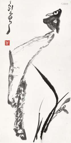 丁衍庸（1902-1978） 棲鸟 立轴 水墨纸本