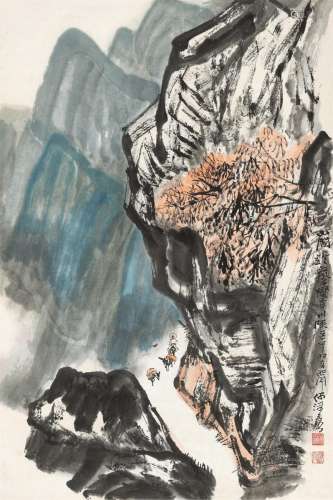 何海霞（1908-1998） 山间铃声响 立轴 设色纸本