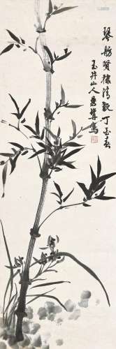 郑曼青（1901-1975 ） 丁酉（1957年）作 修竹幽兰 镜心 水墨纸本