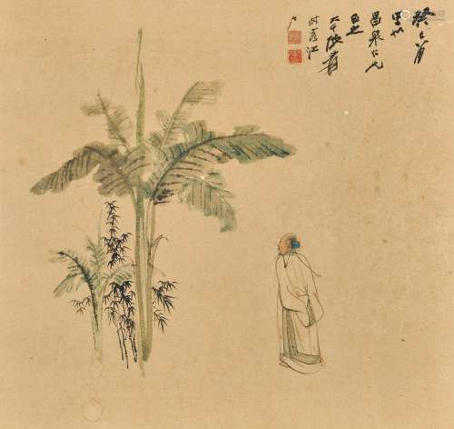张大千（1899-1983 ） 癸巳（1953年）作 蕉阴高士 镜心 设色纸本