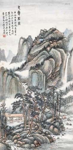 张石园（1898-1959 ） 庚午（1930年）作 九夏松风 立轴 设色纸本