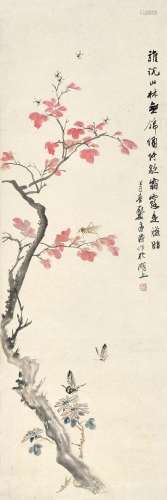 郑午昌（1894-1952 ） 己丑（1949年）作 秋色秋声 立轴 设色纸本