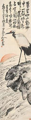 王震（1867-1938 ） 癸酉（1933年）作 一品当朝 立轴 设色纸本