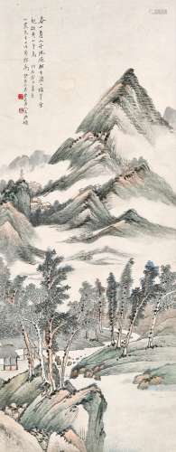 吴淑娟（1853-1930 ） 癸亥（1923年）作 春山青入望 立轴 设色纸本