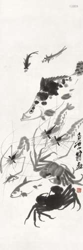 齐白石（1864-1957 ） 水族群乐 镜心 水墨纸本