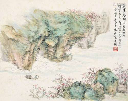 樊浩霖 （1885-1962 ） 戊寅（1938年）作 武陵春晓 镜心 设色纸本