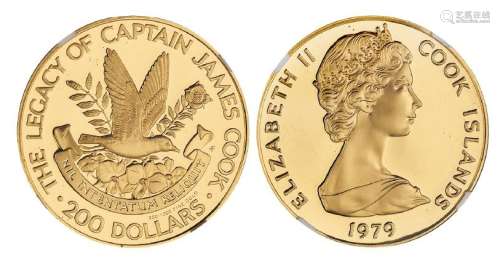 1979年库克群岛发行英国航海家詹姆斯·库克船长纪念金币一枚