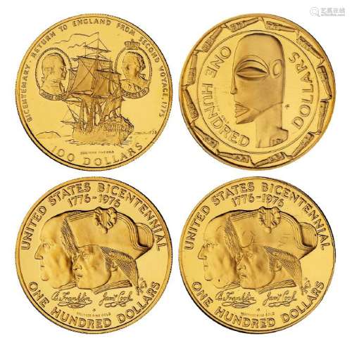 1975-1979年库克群岛发行纪念金币四枚