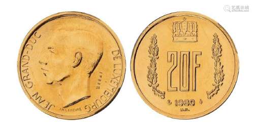 1980年卢森堡让大公像纪念金币一枚