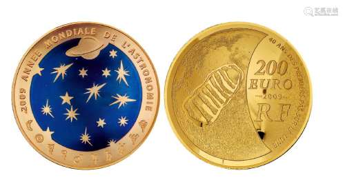 2009年法国国际天文年彩色纪念金币一枚