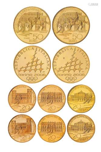 2005年意大利发行第20届冬季奥林匹克运动会纪念金币四枚套装二套