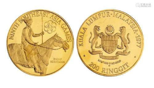 1977年马来西亚沙巴州少数民族像纪念金币一枚