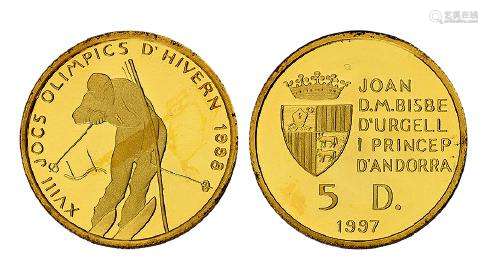 1997年安道尔发行第18届冬季奥林匹克运动会纪念金币一枚