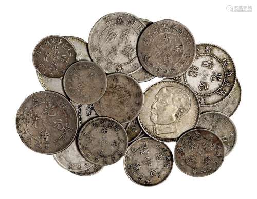 清代民国时期广东、安徽银辅币一组二十二枚