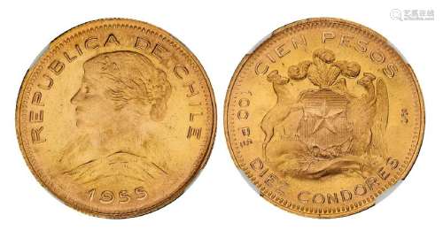 1955年智利金币一枚