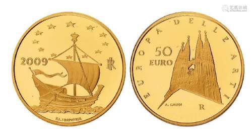 2009年意大利欧洲艺术纪念金币一枚