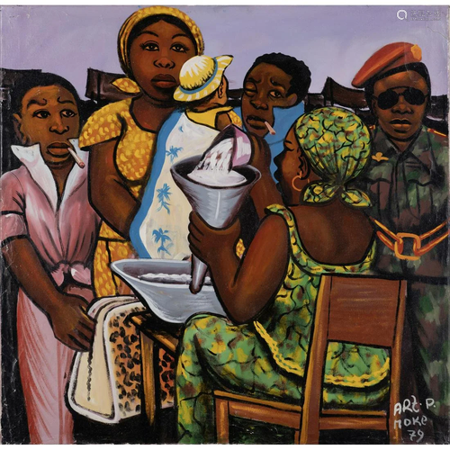 Moke (1950-2001, Congo) Sans titre (Scène de