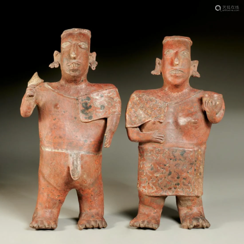 Pair Nayarit pottery figures, ex-Parke-Bernet