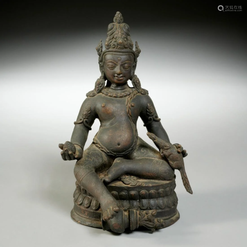 Himalayan bronze figure of Jambhala