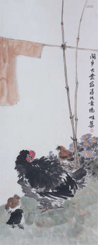 Chinese Painting and Calligraphy of Chicken