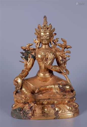 Copper-gold  Tara Statue