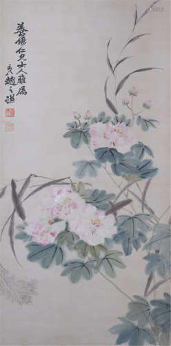 The Picture of Flowers Bloom Painted by Zhao Zhiqian