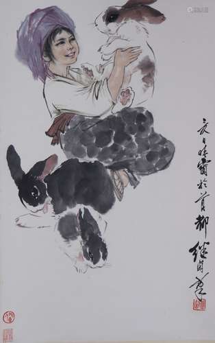 The Picture of Character Painted by Liu Jimu