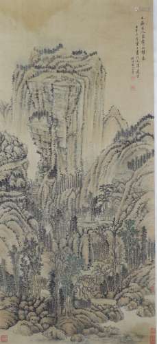 The Picture of Landscape Painted by Wang Jun