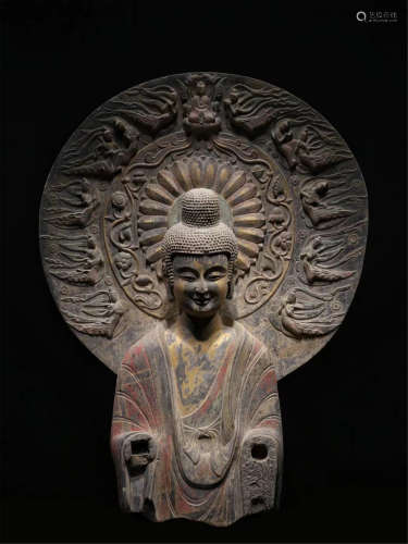 The Statue of Buddha with the Back Screen in Da Wei Dynasty