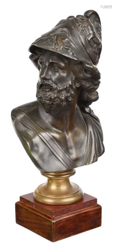 Continental Bronze Bust of Menelaus