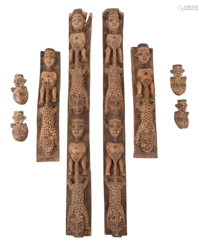 Eight West African Carved Architectural Elements