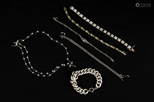 Set of 6 silver bracelets