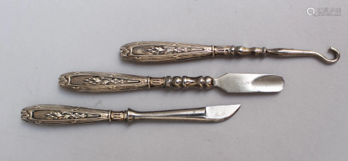 3 silver miniature finger Instruments