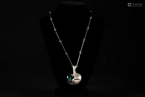 Silver necklace with pendant