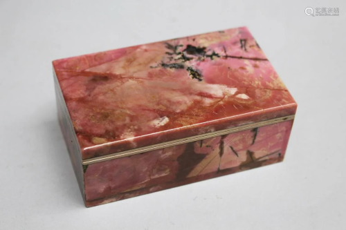 Rectangular half precious stone box