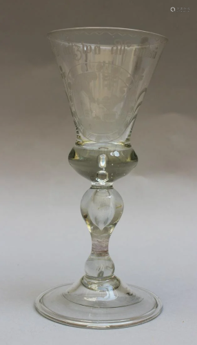 Transparent glass goblet