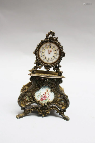 Silver miniature clock